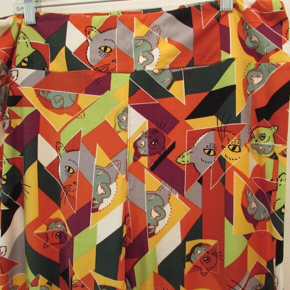 LulaRoe Geometric Cat Print Leggings TC2 - Picture 5 of 15